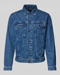 HUGO BOSS Jeansjacke mit Umlegekragen Modell 'Livorno Jeansblau