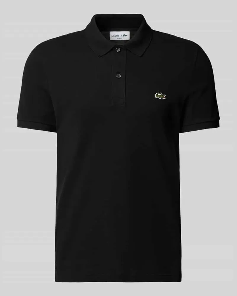 Lacoste Slim Fit Poloshirt aus reiner Baumwolle Black