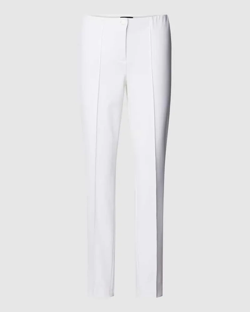 Cambio Verkürzte Hose mit Bügelfalten Modell 'ROS Weiss