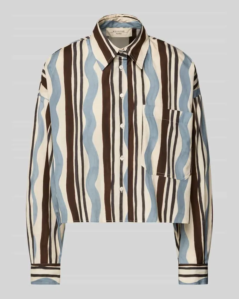 Max Mara Regular Fit Bluse mit Hemdblusenkragen Modell 'RAGTIME Hellblau