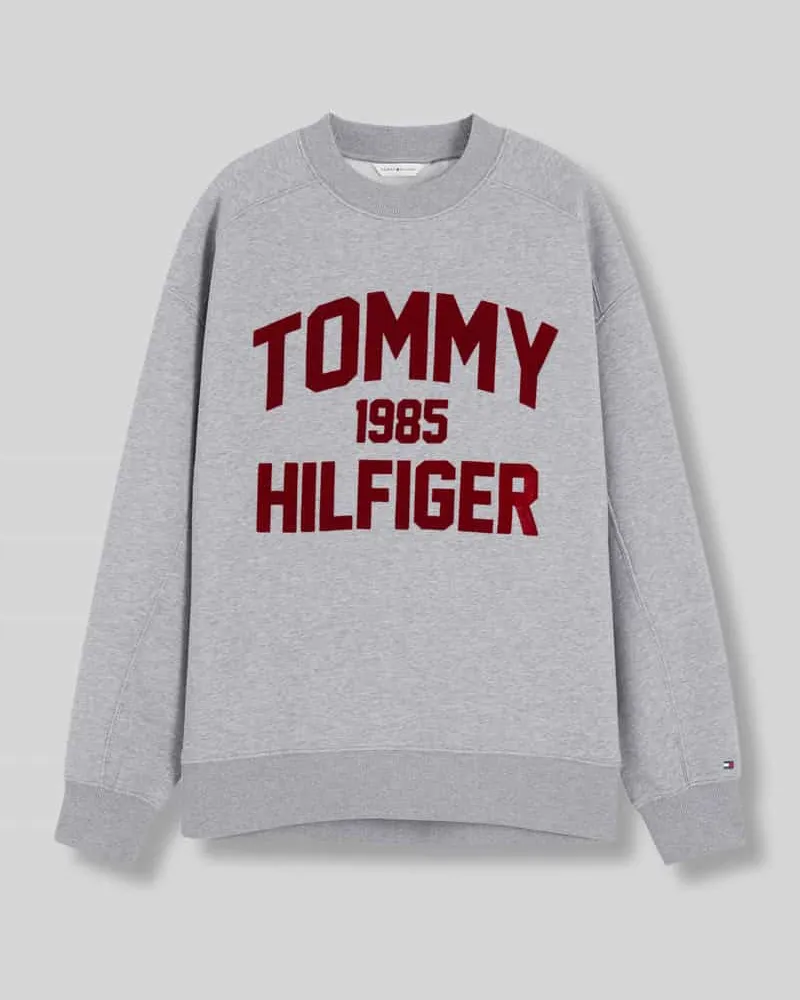Tommy Hilfiger Relaxed Fit Sweater aus Baumwoll-Mix Mittelgrau