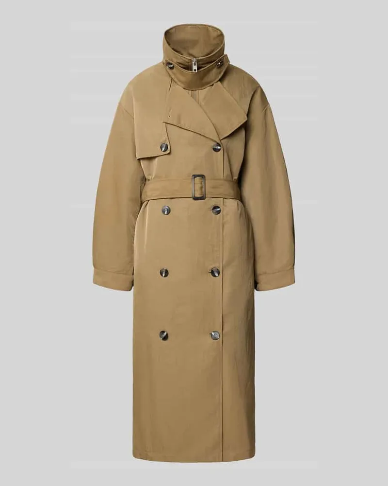 Topshop Trenchcoat mit doppelreihiger Knopfleiste Schoko