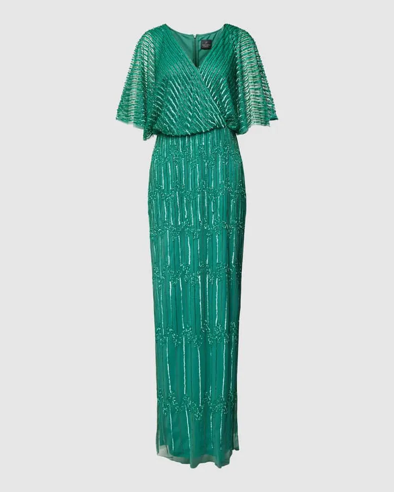 Adrianna Papell Abendkleid mit Paillettenbesatz Gruen