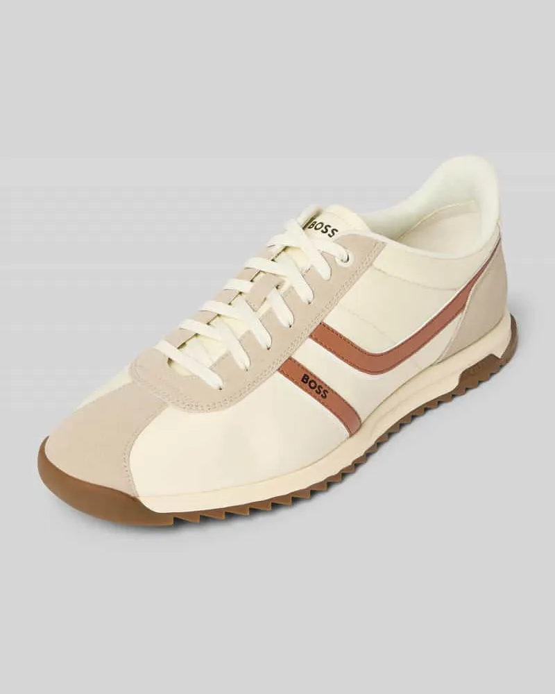 HUGO BOSS Low Top Sneaker mit Lederoptik-Details Modell 'ZAYN_LOWP_NYMI Beige