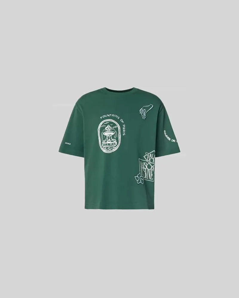 Kitsuné Oversized T-Shirt aus Bio-Baumwolle Gruen