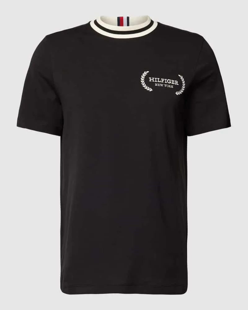 Tommy Hilfiger T-Shirt mit Label-Stitching Modell 'LAUREL Black