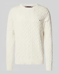 Tommy Hilfiger Strickpullover mit Zopfmuster Offwhite