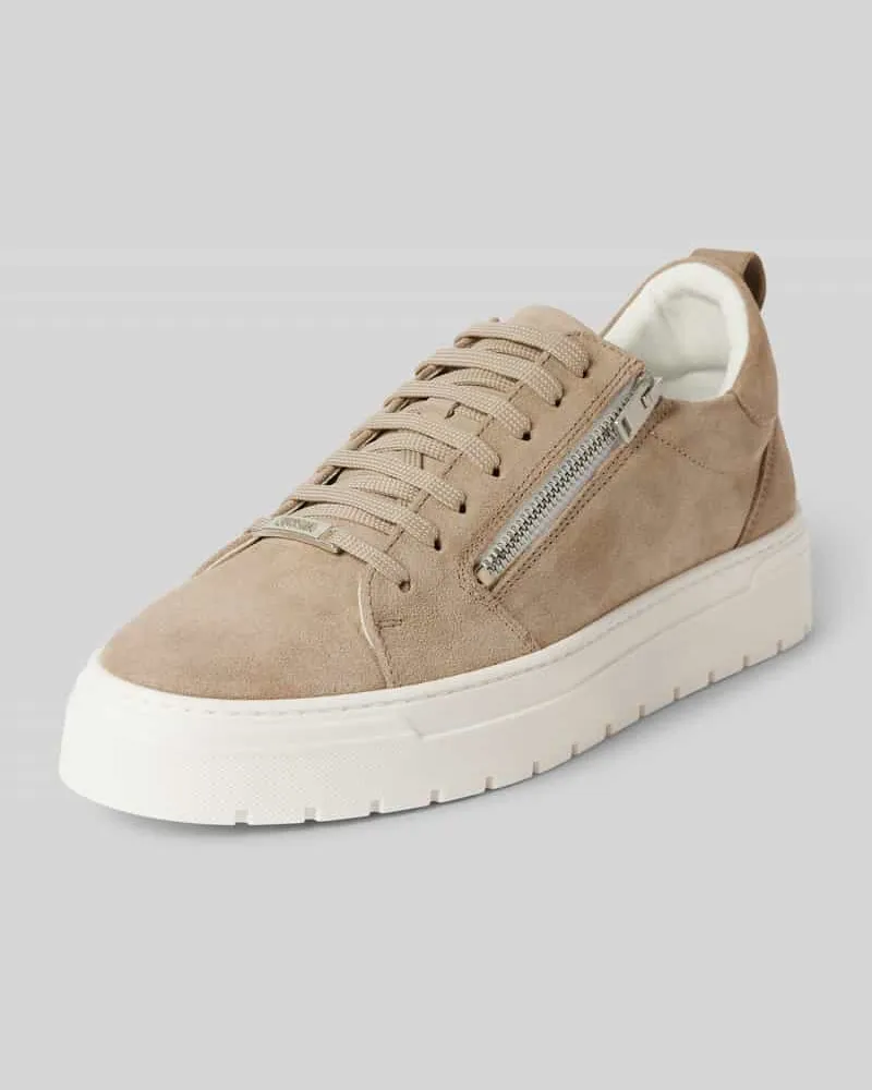 Antony Morato Sneaker aus Leder mit Zierreißverschluss Camel