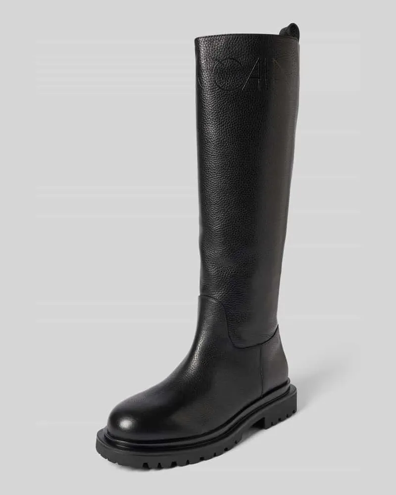 Marc Cain Stiefel aus Leder mit Label-Detail Black