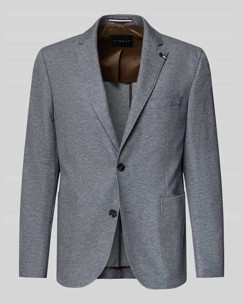 Bugatti Regular Fit 2-Knopf-Sakko mit Reverskragen Hellblau