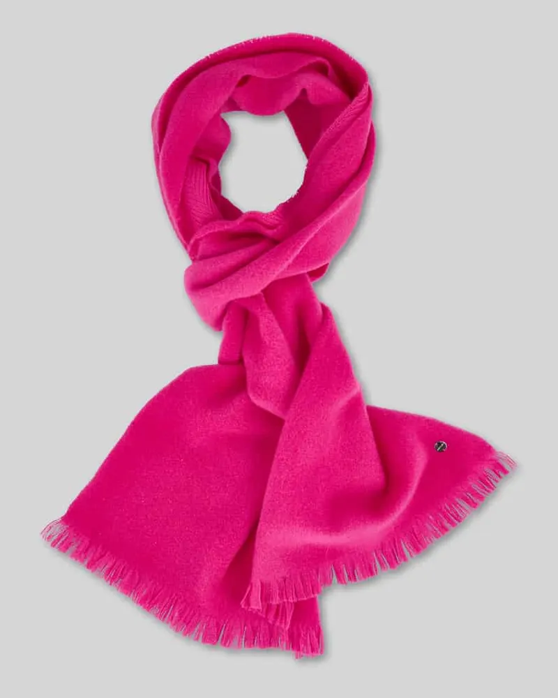 Marc Cain Schal aus Schurwolle mit Logo-Detail Pink