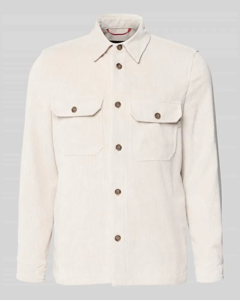 cinque Regular Fit Hemdjacke aus Cord Modell 'CIPOLPO Offwhite