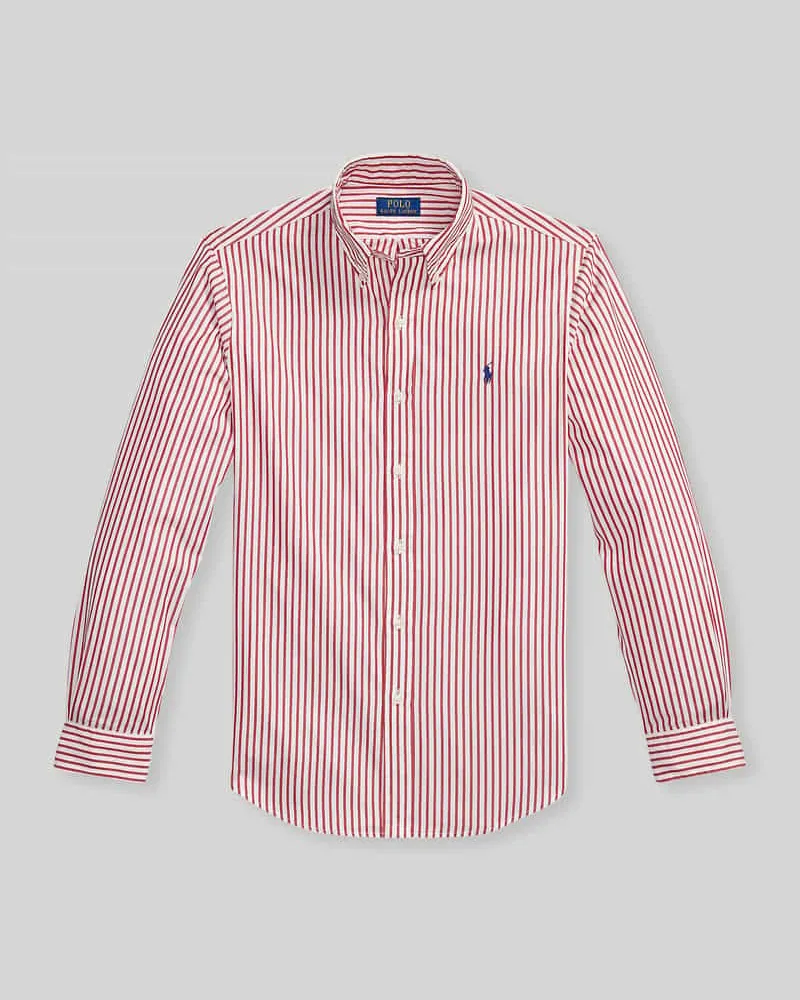 Ralph Lauren Custom Fit Freizeithemd aus reiner Baumwolle Bordeaux