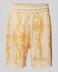 Carlo Colucci Regular Fit Sweatshorts mit Allover-Muster Gold