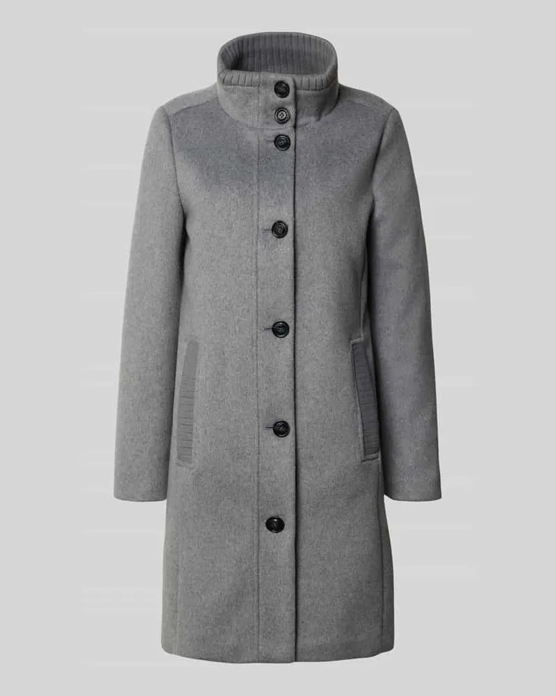S.Oliver Slim Fit Mantel mit Woll-Anteil Hellgrau