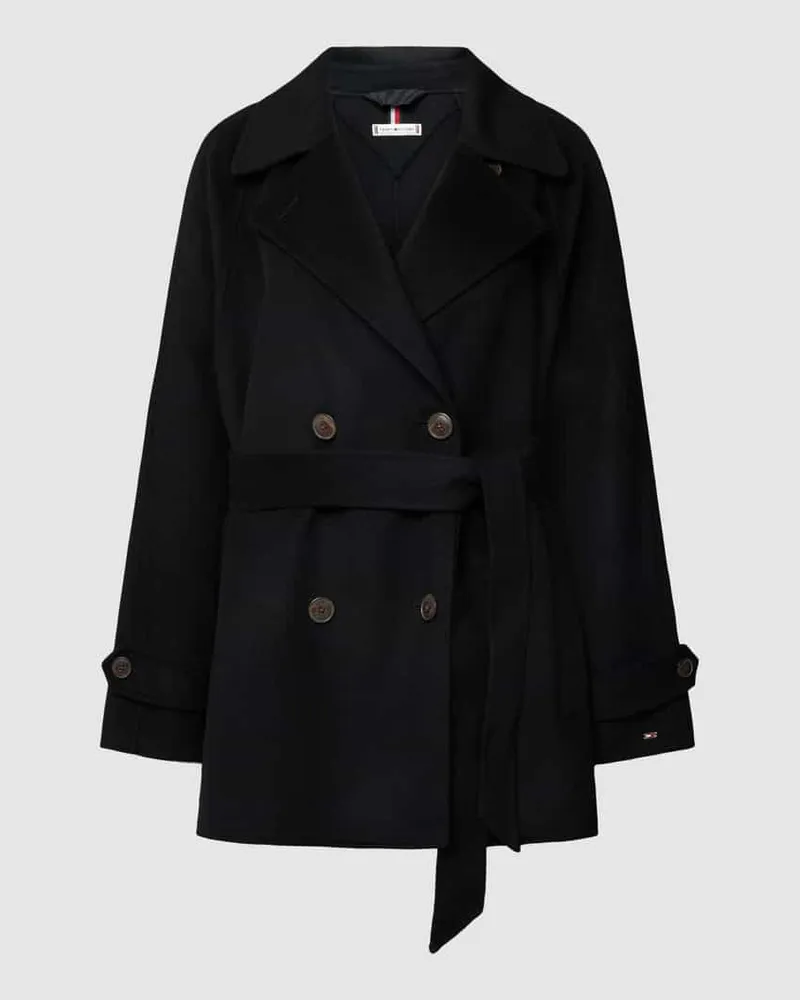 Tommy Hilfiger Trenchcoat aus Leinen-Mix Modell 'BLEND Black