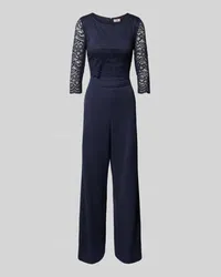 Vera Mont Jumpsuit mit Spitzenbesatz Dunkelblau