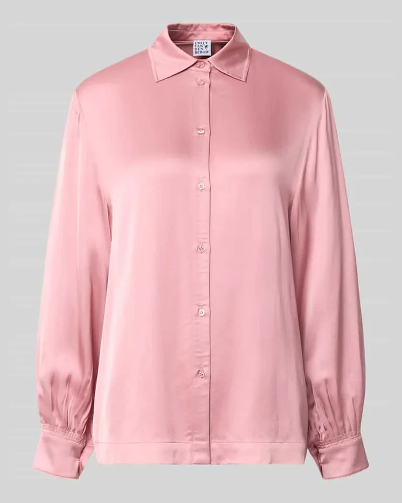 Emily van den Bergh Regular Fit Bluse aus Viskose mit Knopfleiste Rosa