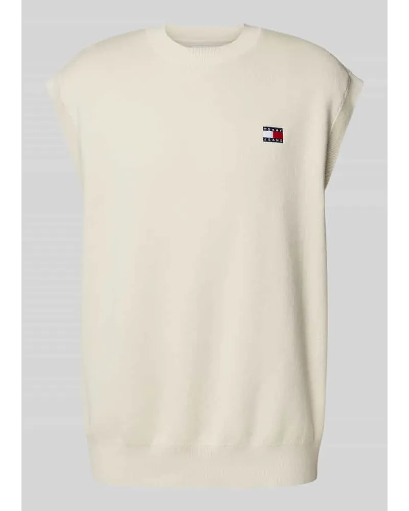 Tommy Hilfiger Regular Fit Pullunder mit Label-Patch Beige