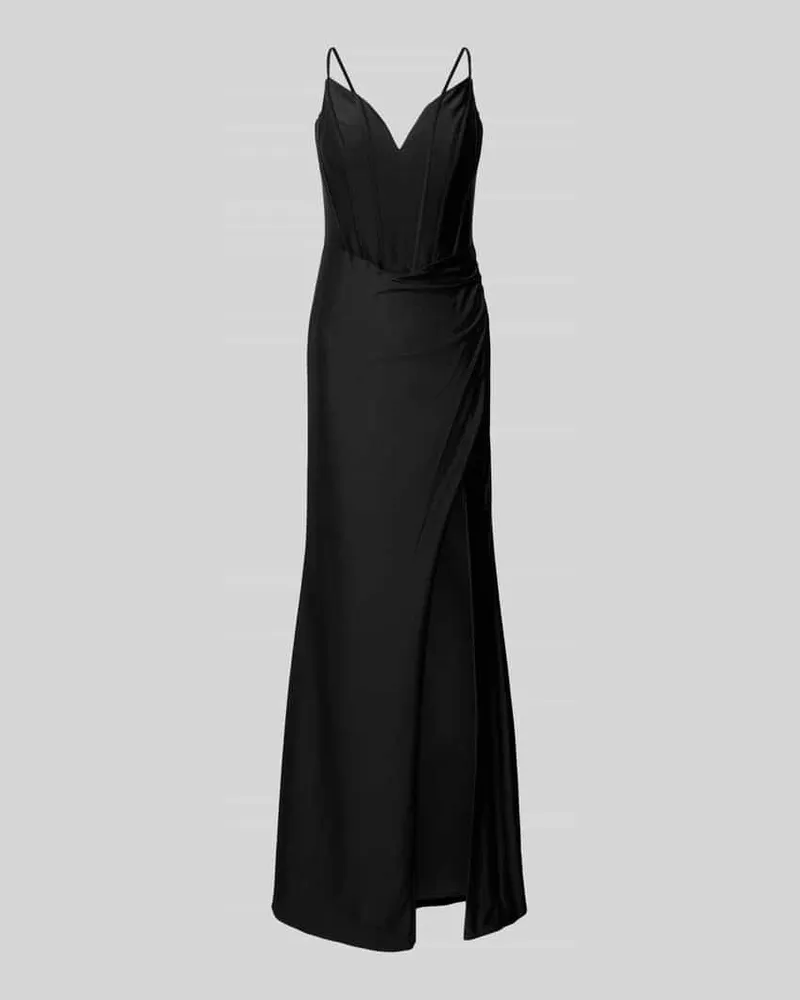 LUXUAR Abendkleid mit Herz-Ausschnitt Black
