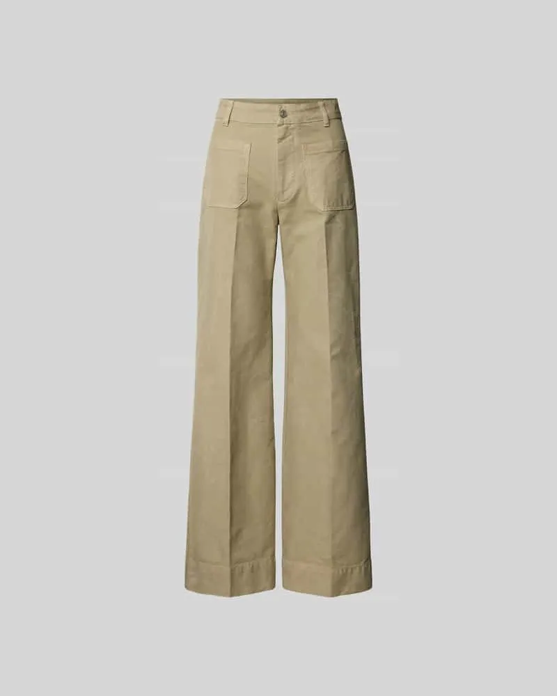 Victoria Beckham Wide Fit Hose mit aufgesetzten Taschen Hellgrau