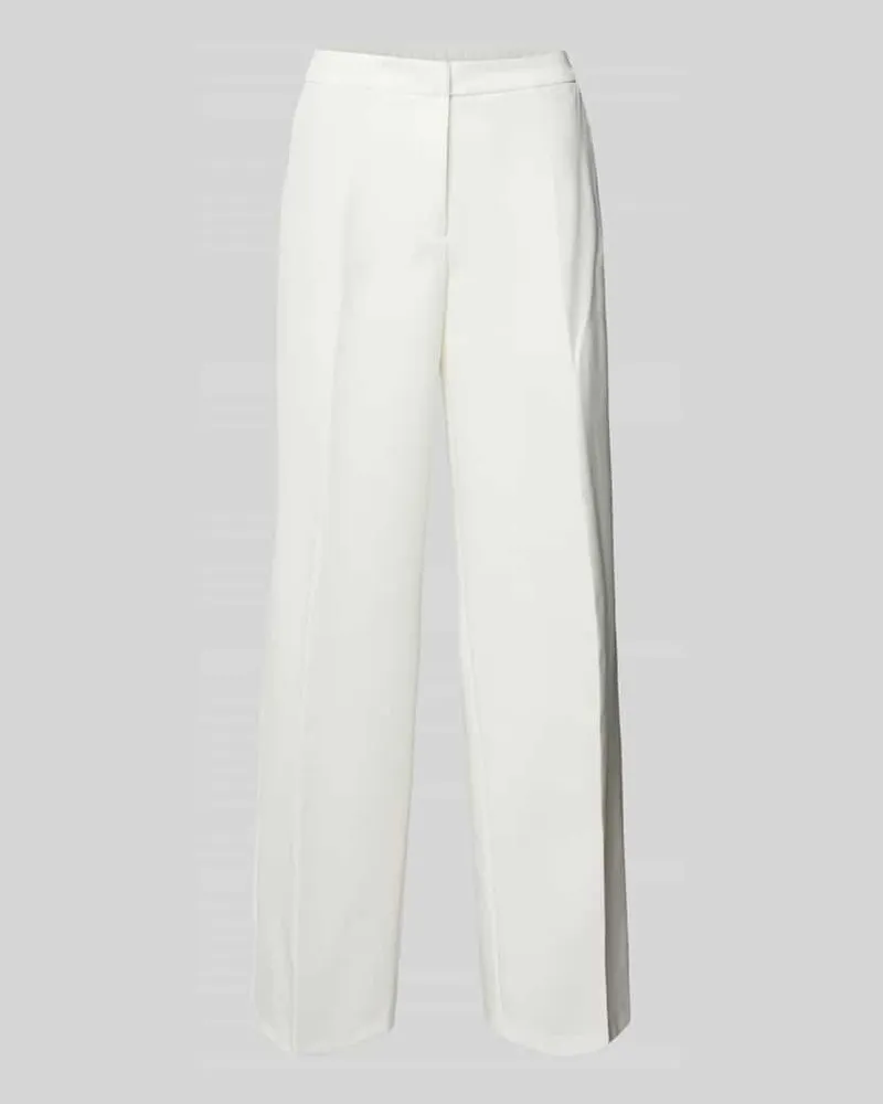 S.Oliver Regular Fit Weite Hose mit Bügelfalten Weiss