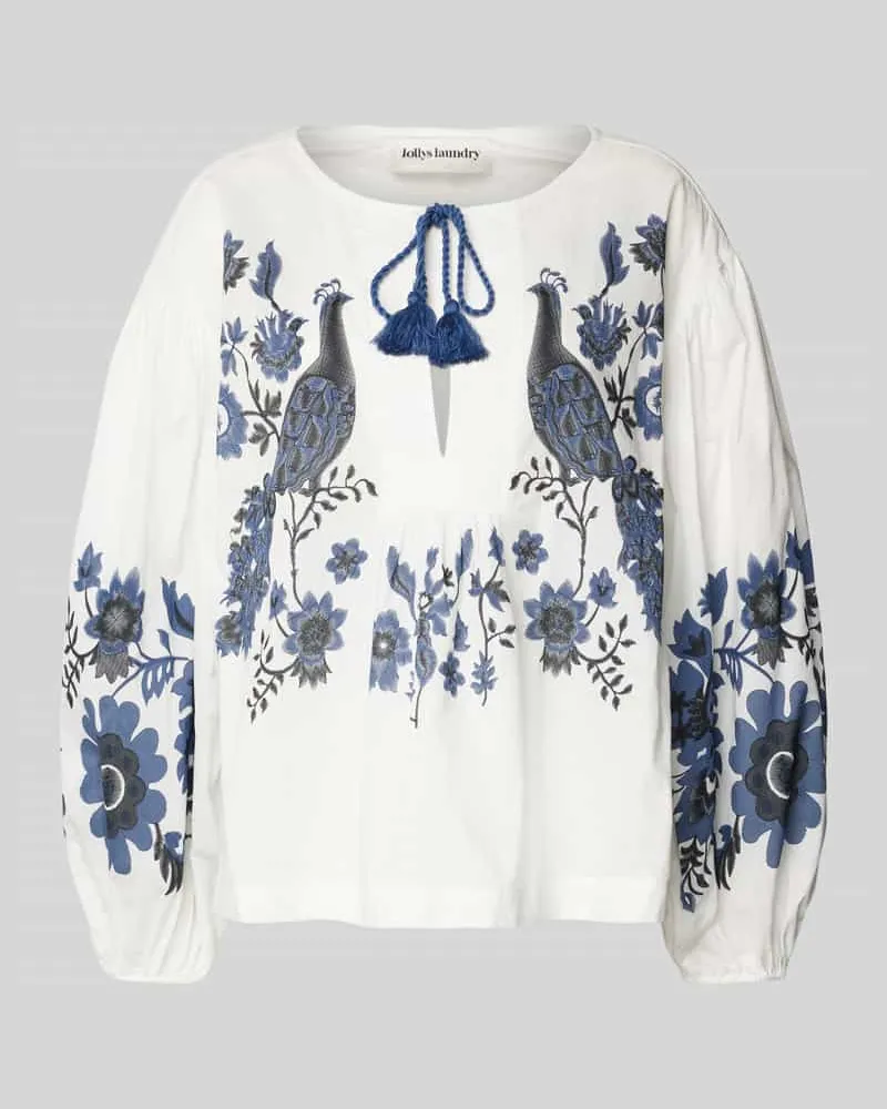 Lollys Laundry Regular Fit Bluse mit Puffärmeln Modell 'Askar Offwhite