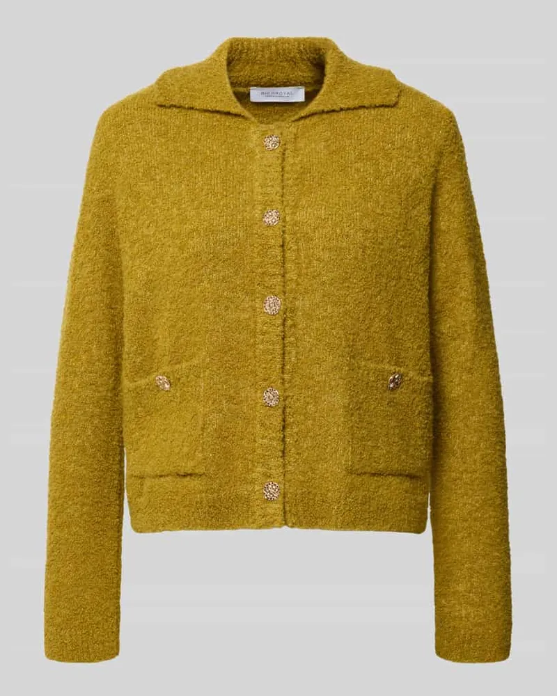 Rich&Royal Strickjacke in Bouclé-Optik Senf