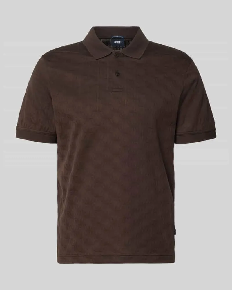 JOOP! Modern Fit Poloshirt mit Strukturmuster Modell 'Roberto Schoko