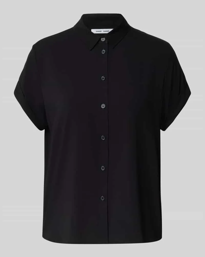 Samsøe & Samsøe Hemdbluse mit Knopfleiste Modell 'MAJAN Black