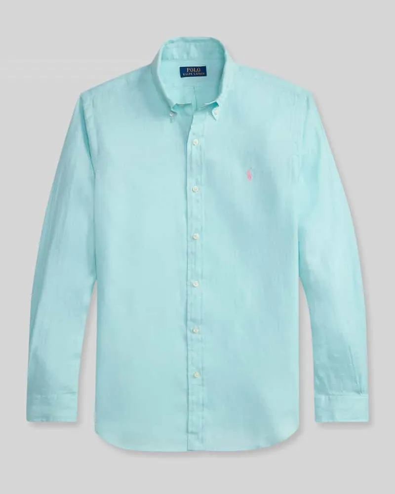Ralph Lauren Regular Fit Freizeithemd aus reinem Leinen Aqua
