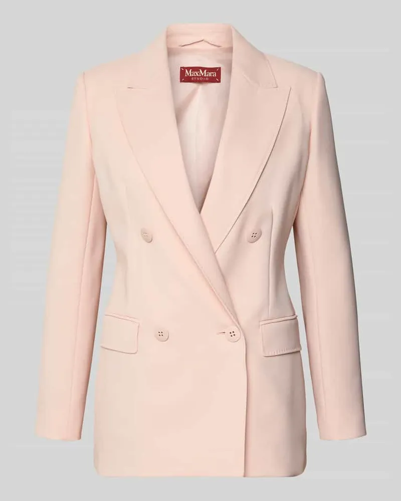 Max Mara Regular Fit Longblazer aus reiner Schurwolle Hellrosa