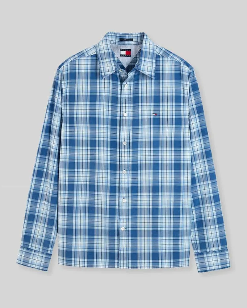Tommy Hilfiger Regular Fit Freizeithemd aus reiner Baumwolle Hellblau