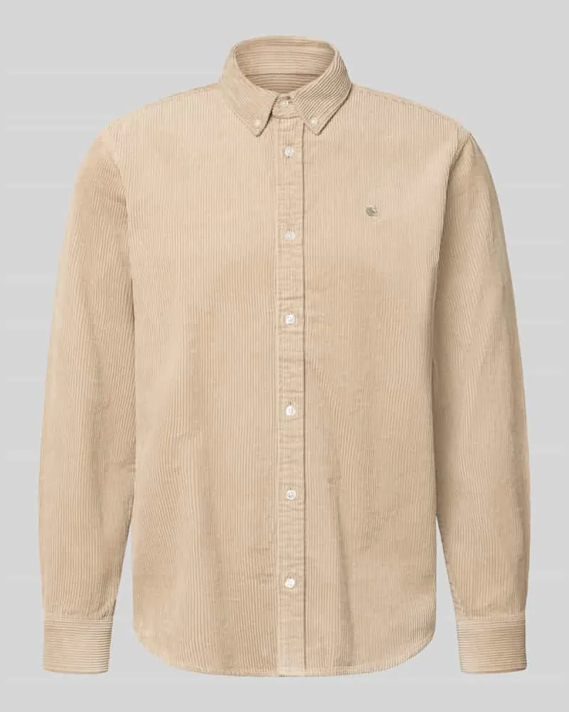 Carhartt WIP Regular Fit Freizeithemd mit Logo-Stitching Modell 'MADISON Beige