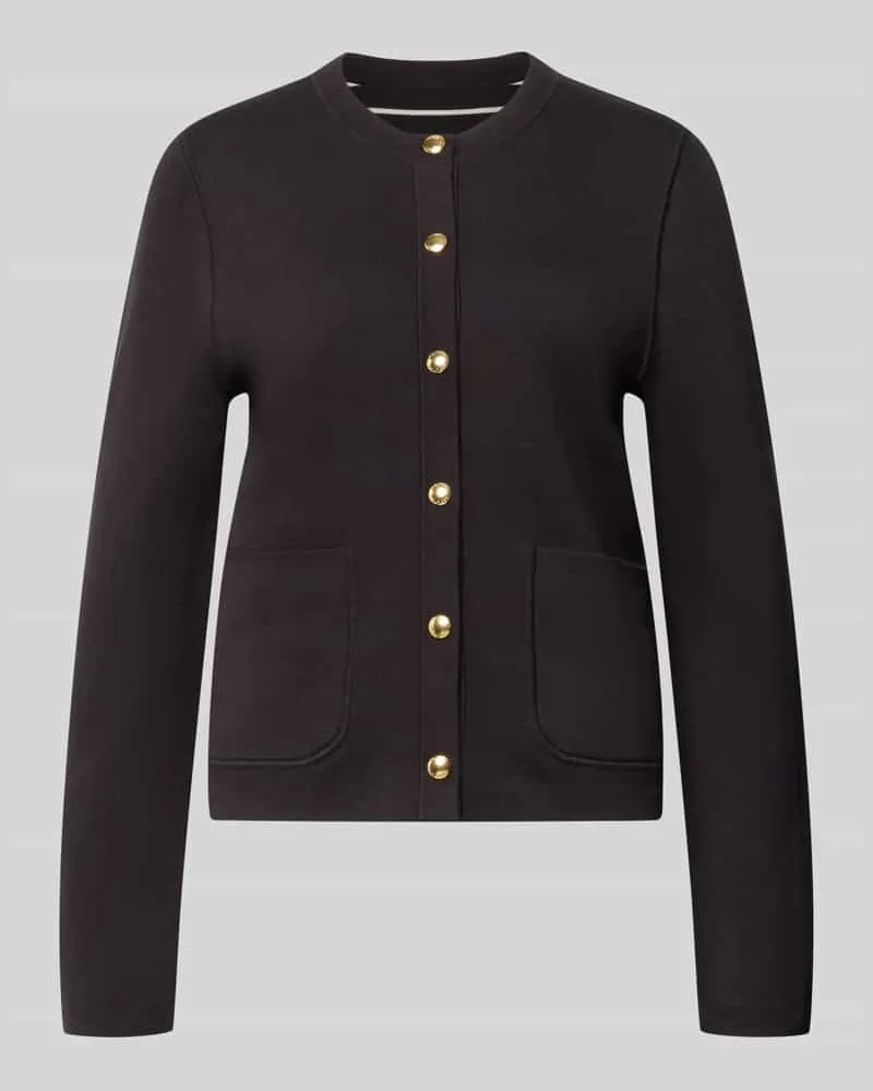Tommy Hilfiger Regular Fit Strickjacke aus Baumwoll-Mix Black