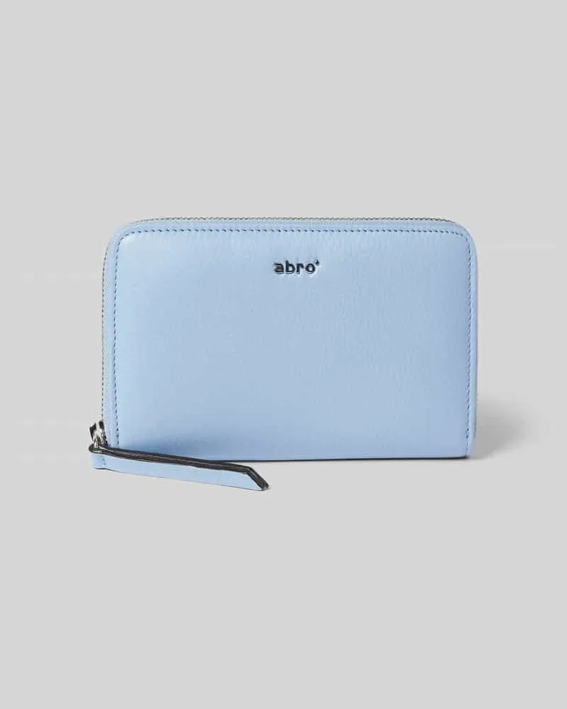 Abro Lederportemonnaie mit Label-Applikation Modell 'DALIA Hellblau