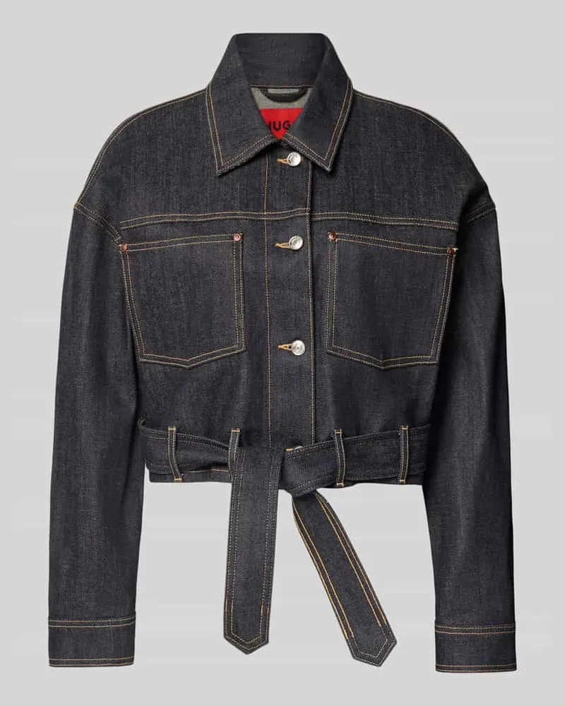 HUGO BOSS Oversized Jeansjacke aus Baumwoll-Mix Modell 'GALATA Dunkelblau