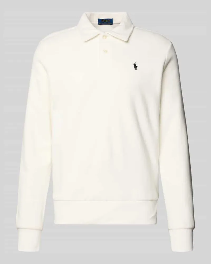 Ralph Lauren Fleecepullover mit Label-Stitching Modell 'MAGIC POLY FLEECE Offwhite