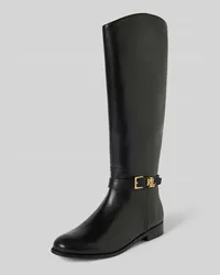 Ralph Lauren Lederboots mit Label-Applikation Modell 'BROOKE Black