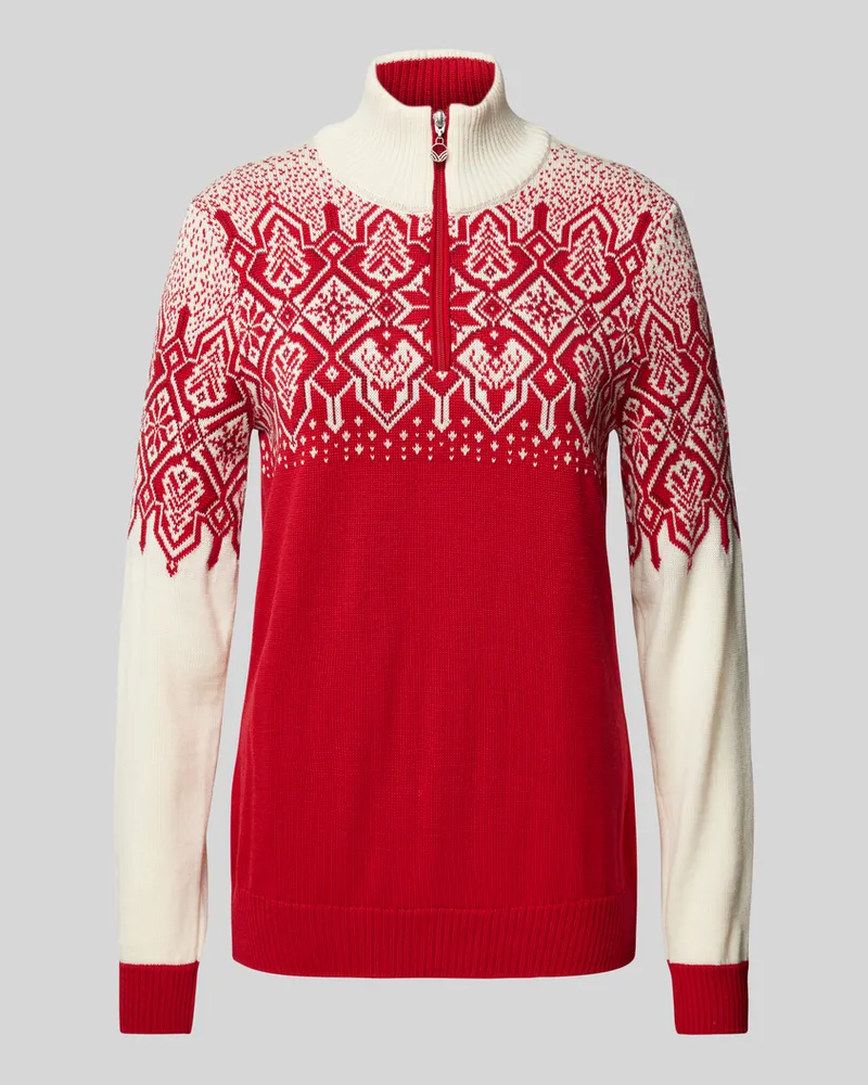 Dale of Norway Norwegerpullover mit Troyer-Kragen Modell 'Winterland Rot