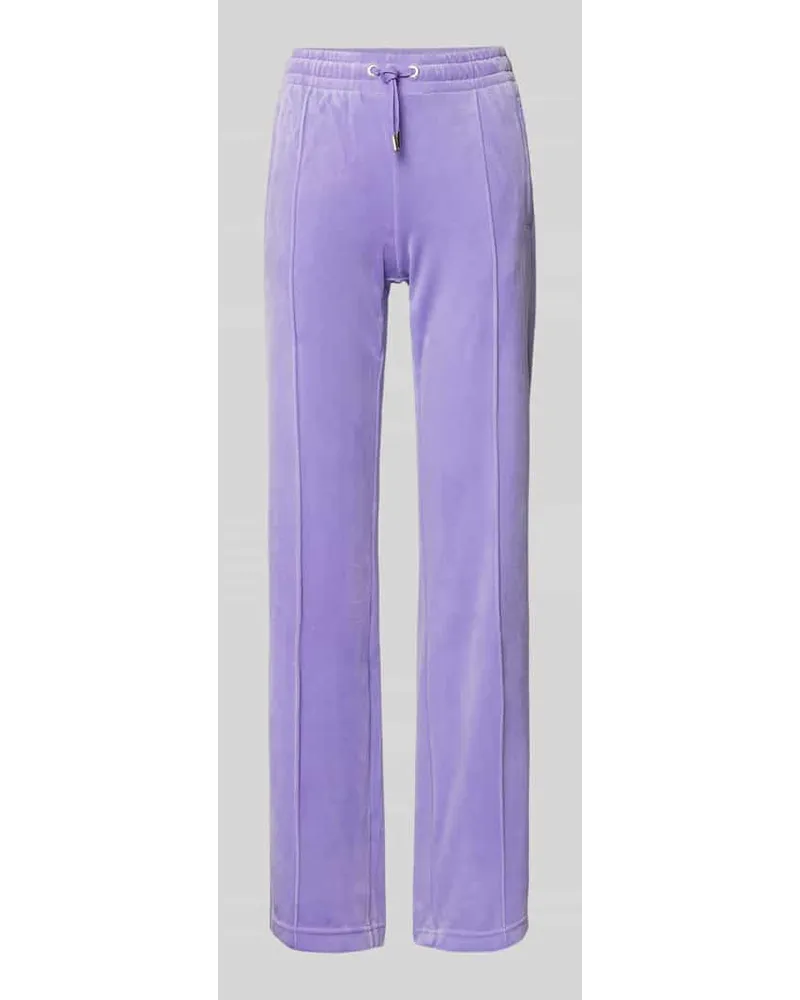 Juicy Couture Regular Fit Trackpants mit fixierten Bügelfalten Modell 'TINA Violett