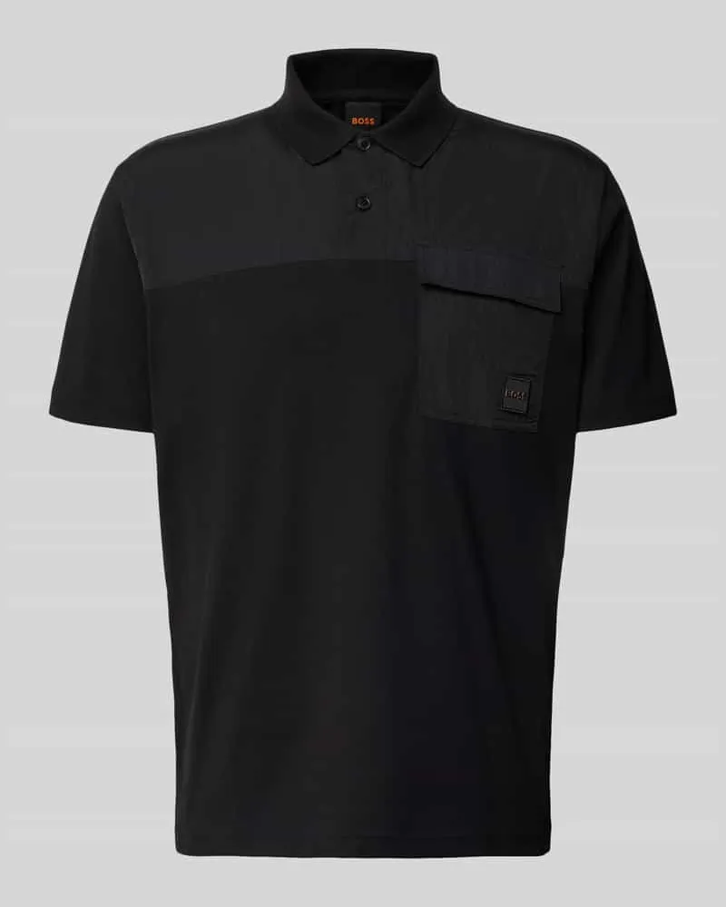 HUGO BOSS Regular Fit Poloshirt aus reiner Baumwolle Modell 'PE_PANEL Black