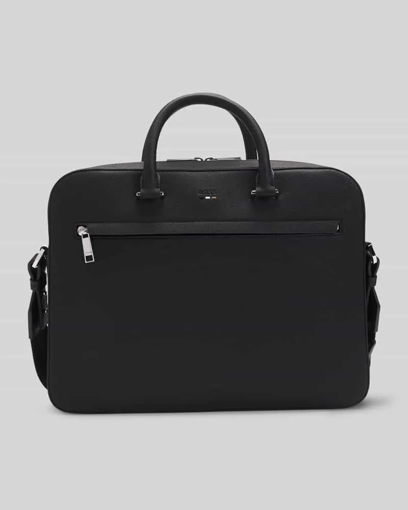 HUGO BOSS Laptoptasche in Leder-Optik Modell 'RAY Black