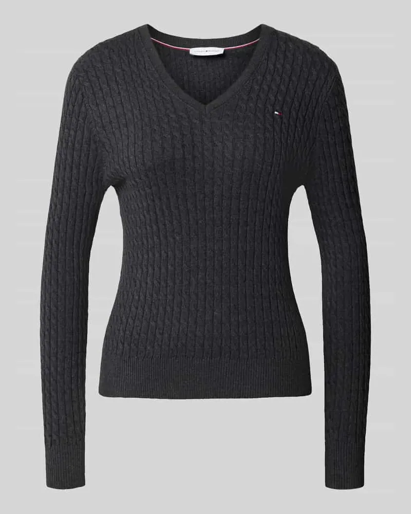 Tommy Hilfiger Regular Fit Pullover aus reiner Baumwolle Anthrazit