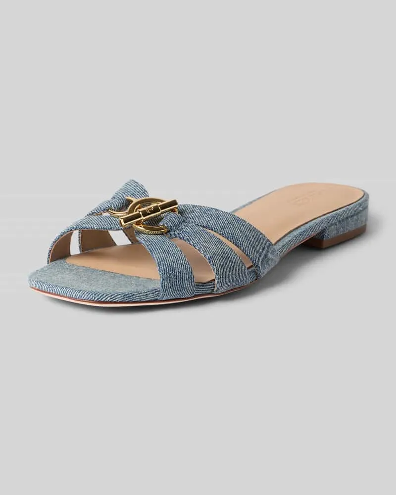 Ralph Lauren Slides aus Denim Modell 'BLAIKE Jeansblau