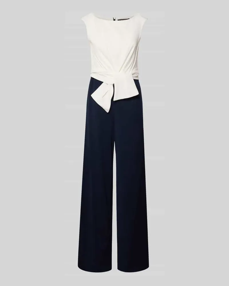 Vera Mont Jumpsuit mit U-Boot-Ausschnitt Marine