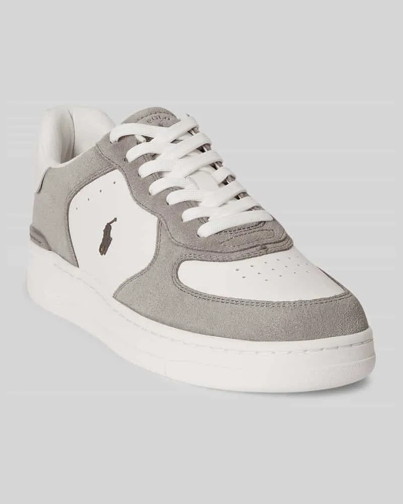 Ralph Lauren Low Top Sneaker aus echtem Leder Hellgrau