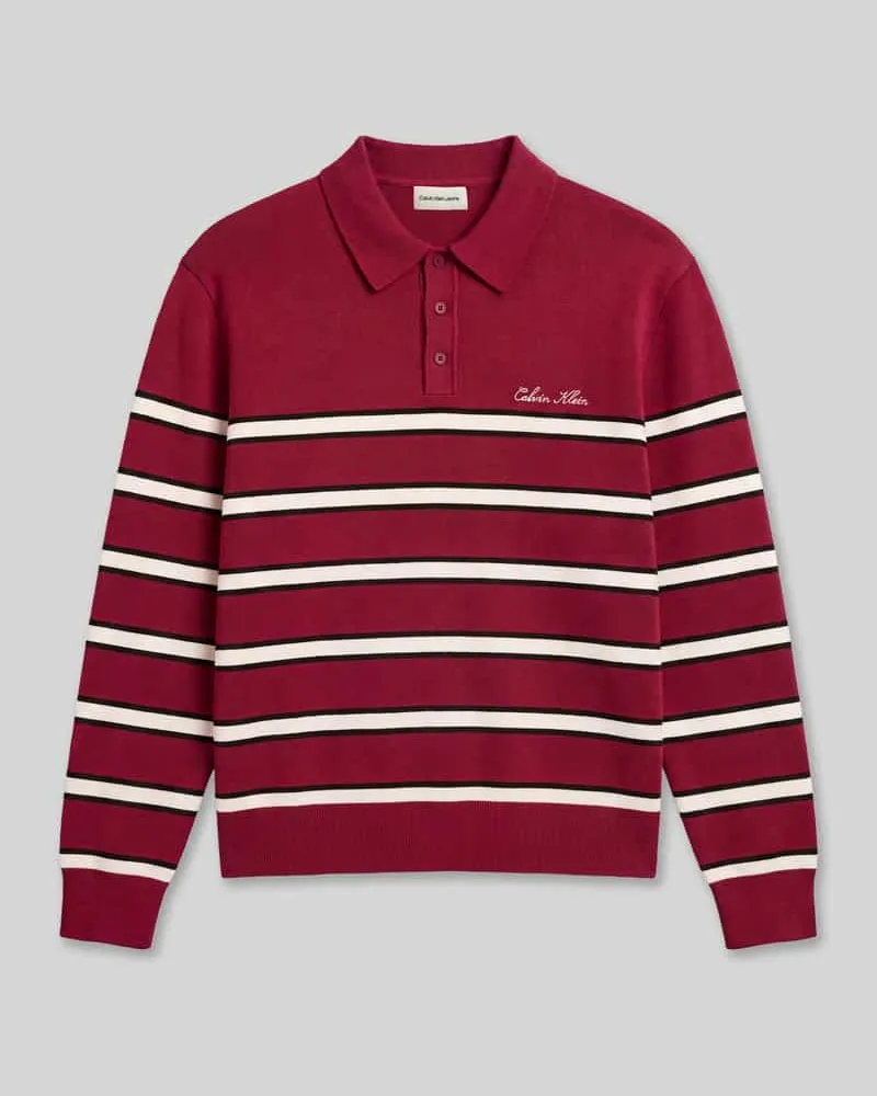 Calvin Klein Relaxed Fit Sweatshirt aus Baumwoll-Mix Bordeaux