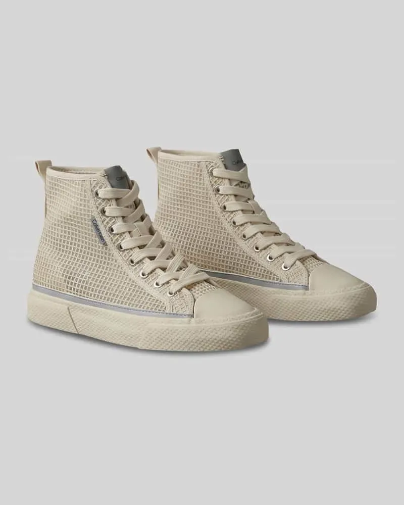 Calvin Klein High Top Sneaker aus reiner Baumwolle Sand