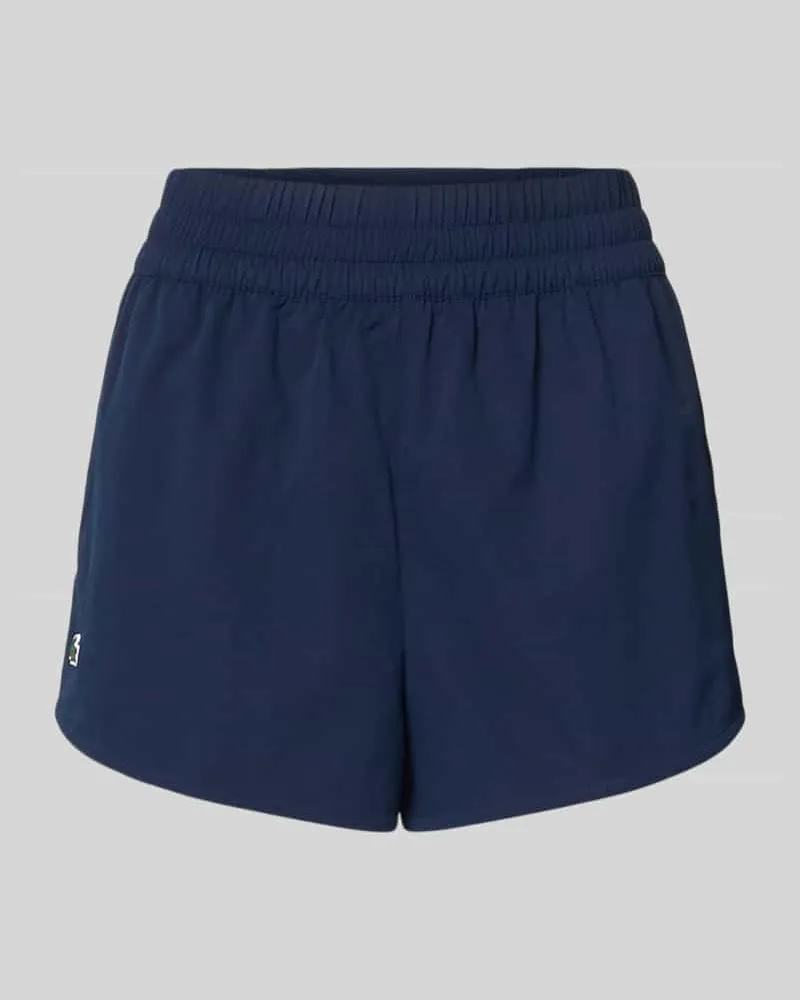 Lacoste Regular Fit Sport-Shorts mit Logo-Applikation Dunkelblau
